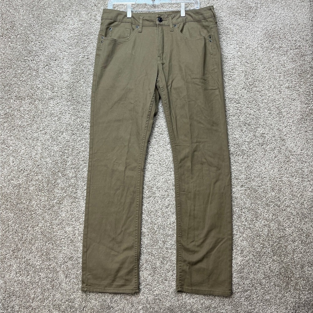 Buffalo David Bitton Sam-X Pants Mens 32x32 Khaki Slim Straight Stretch 5 Pocket